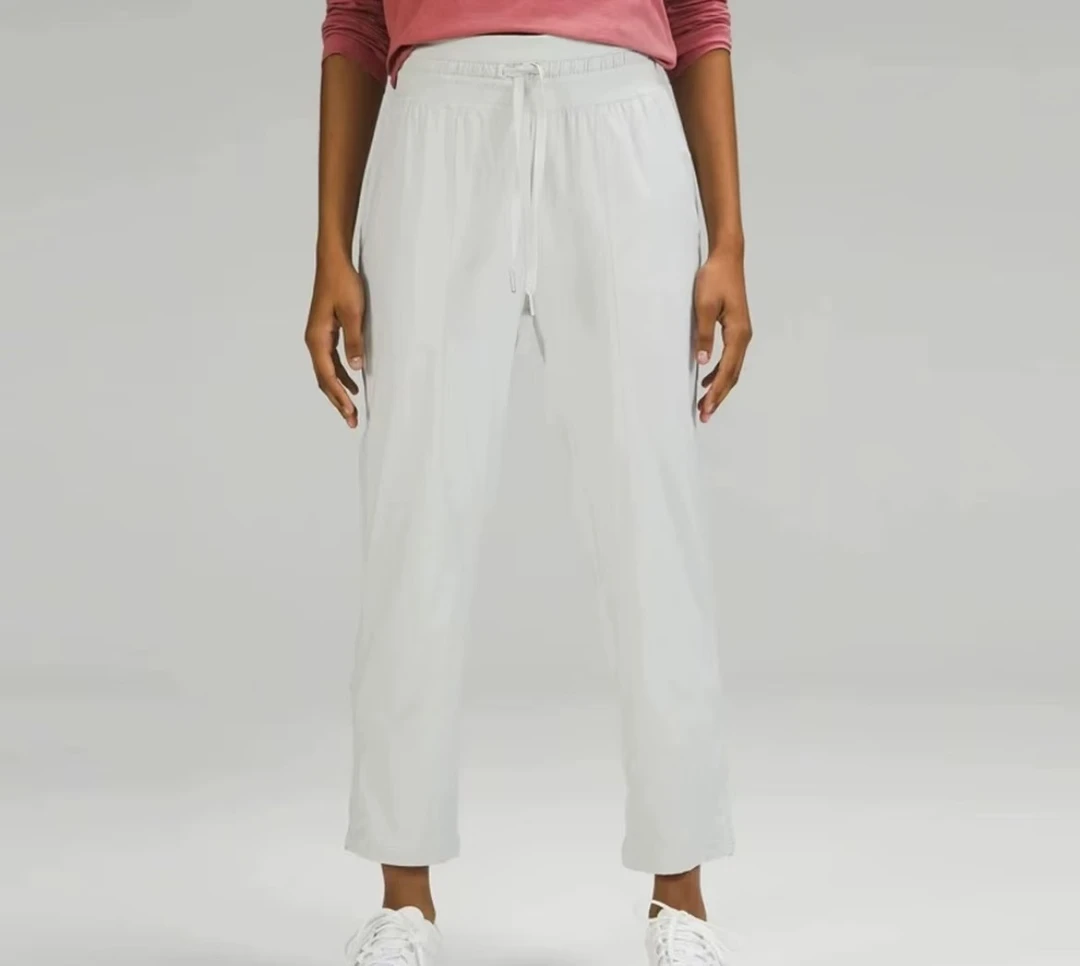 7822LLU褶皱丢丢速干运动防晒直筒脚口收紧绳九分裤