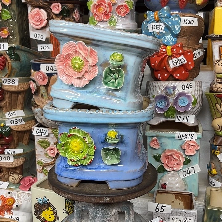 紫砂花盆粗陶材质多肉花盆