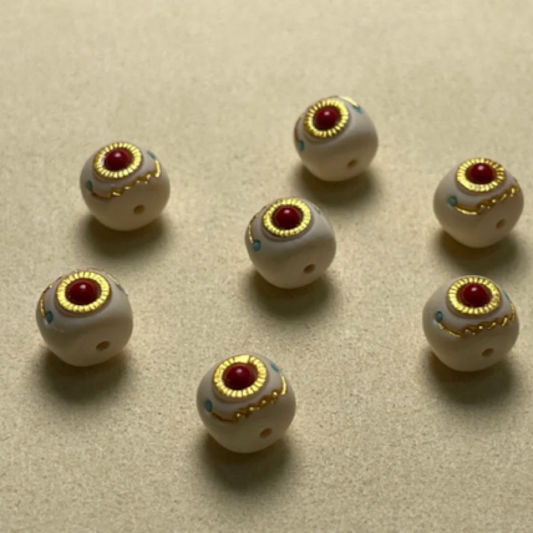 猛犸象牙珠子镶嵌老型珠顶珠腰珠手串项链配饰男女(多样性发一个)