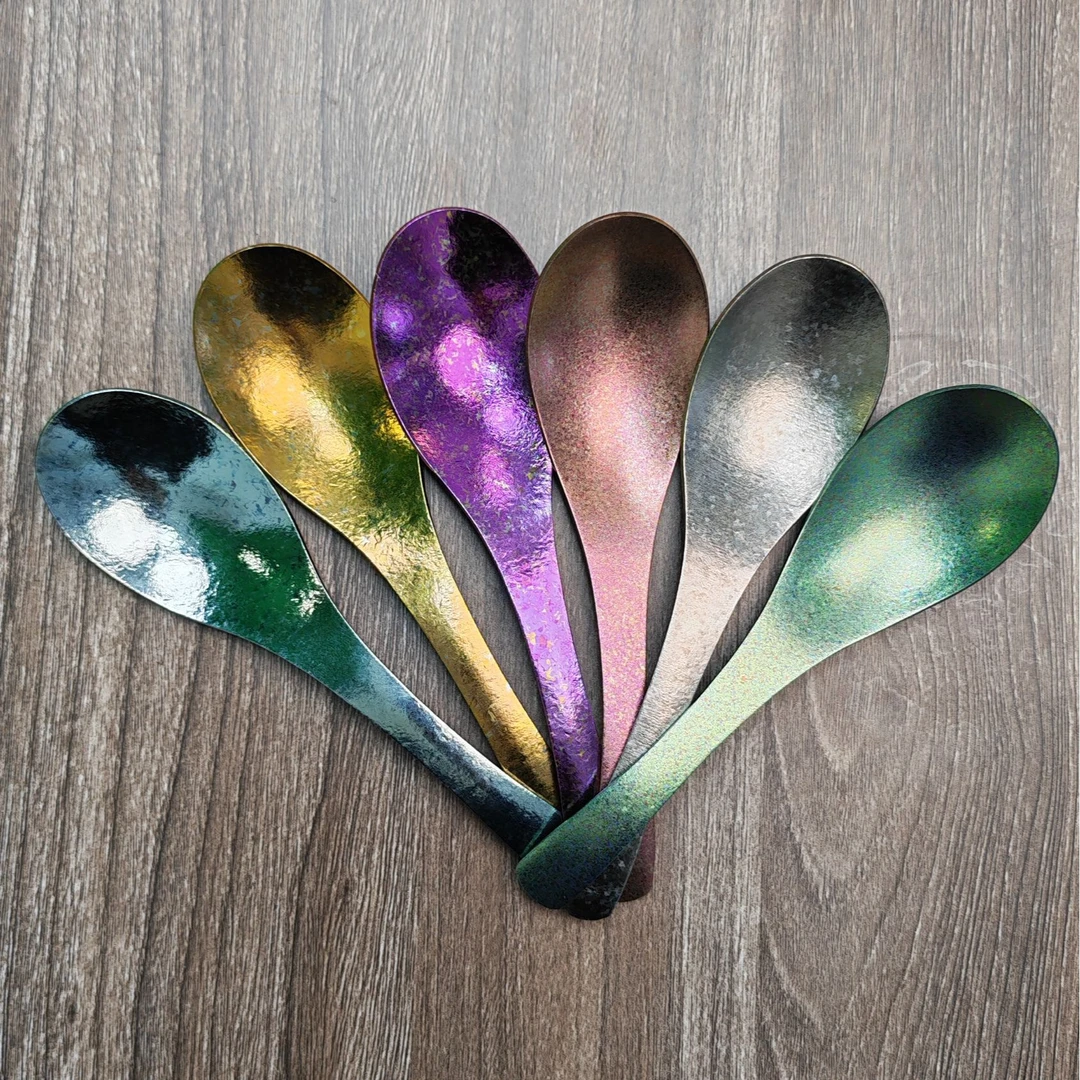 纯钛饭勺儿童耐高温彩色钛勺