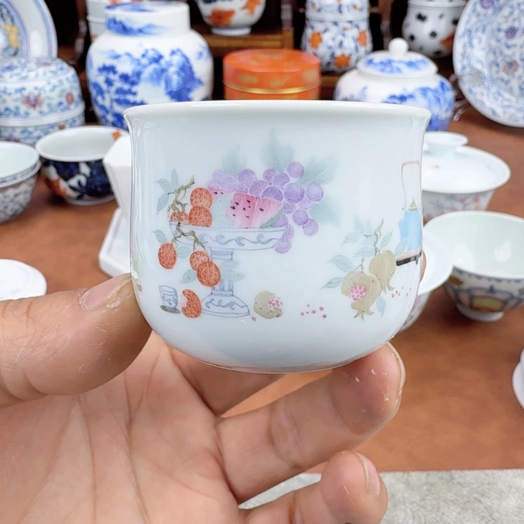 陶摆件清供瓜果单杯
