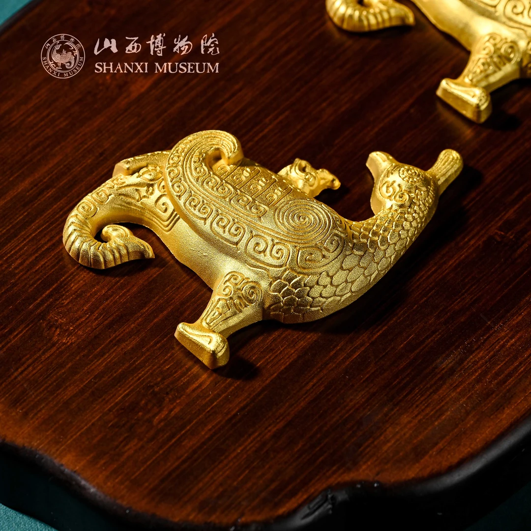 文创-晋侯鸟尊金属冰箱贴金色软磁磁吸装饰特色礼物送人精致