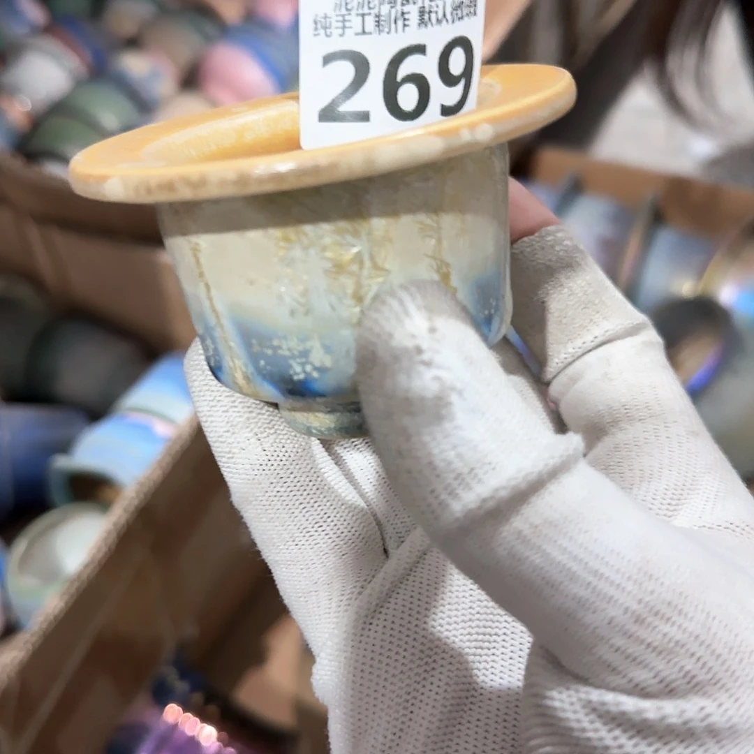 瓷片景德镇手工花盆