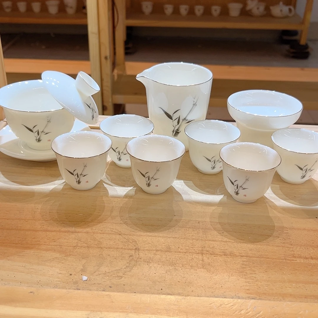 【御瓷斋】羊脂玉瓷茶具套装