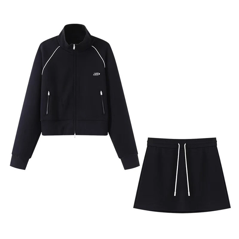 艾家25春新款休闲百搭潮流两件套短款时尚套装9219