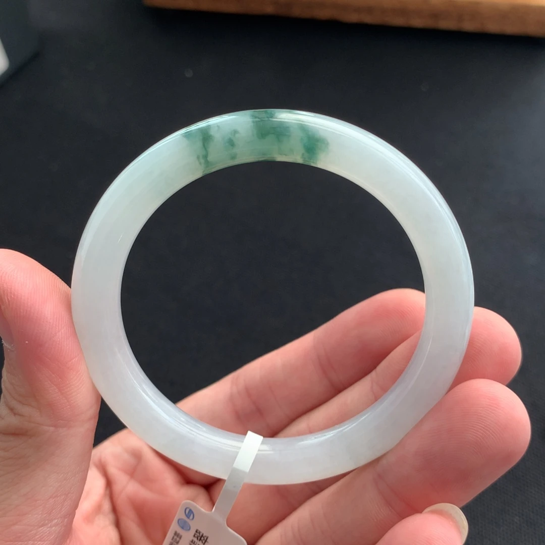 翡翠未镶嵌手镯圈口5354