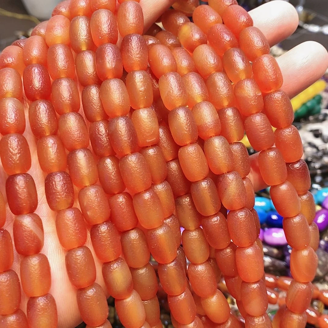玛瑙/玉髓散珠橘皮玛瑙一条10x14 m m