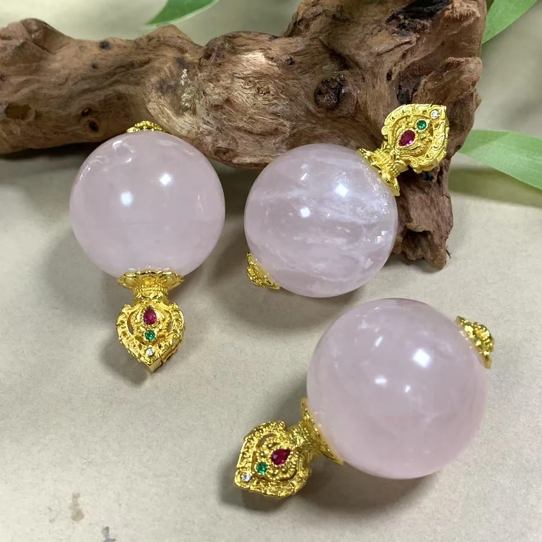 面面来财珠宝C3998卡24+/冰花芙蓉晶圆珠吊坠-配麻花链多样发其一