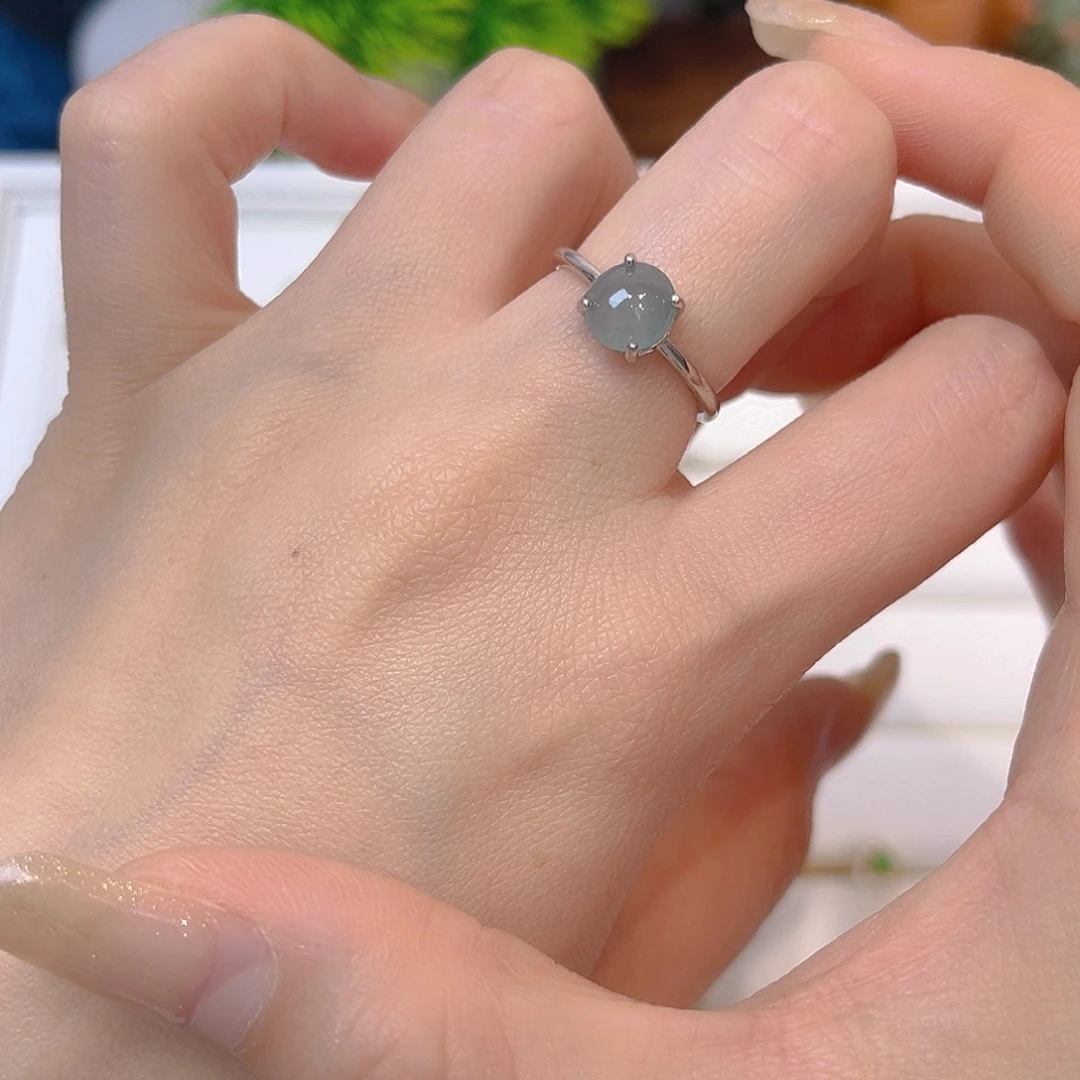 翡翠戒指银S925镶嵌我