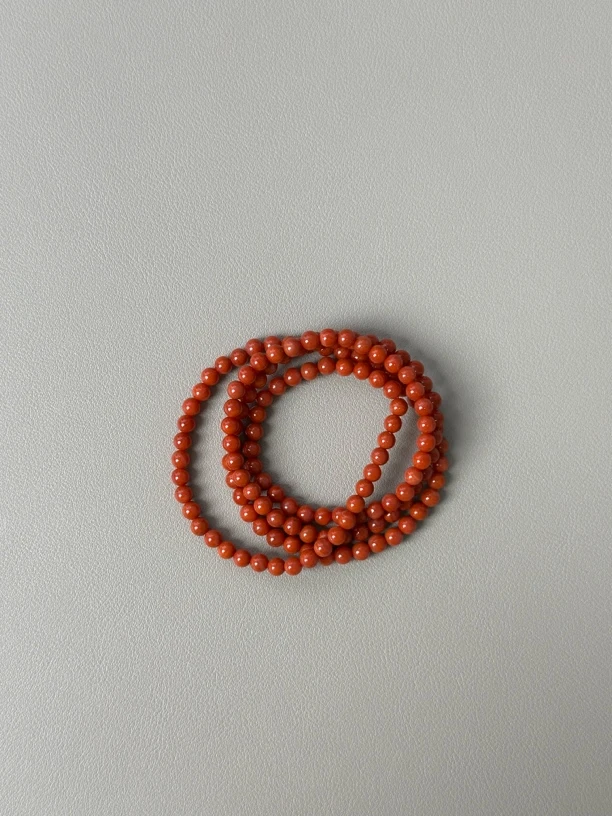 禾玺缘南红玛瑙圆珠链多圈手串手链女款红色本命年多样行发货