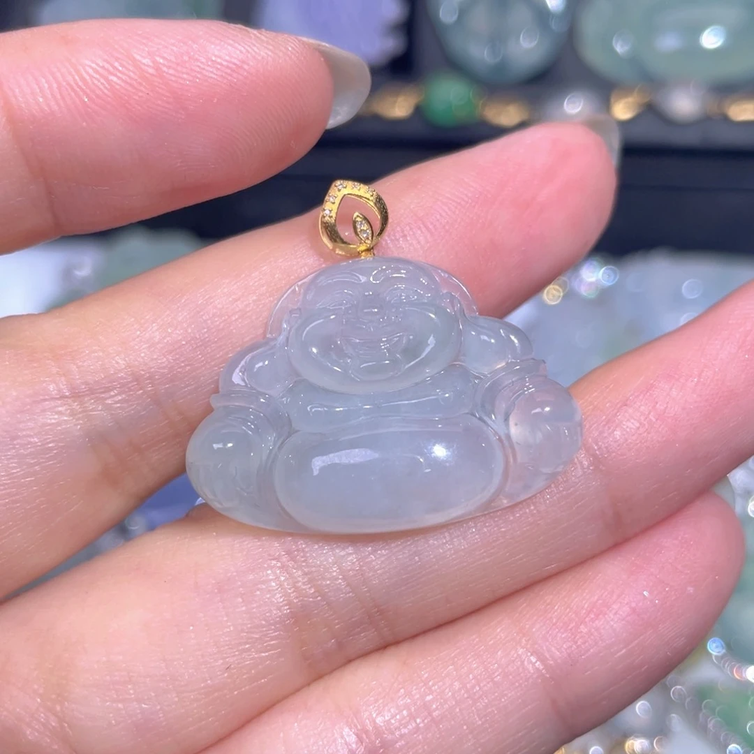 颈饰18K金镶嵌翡翠翡翠