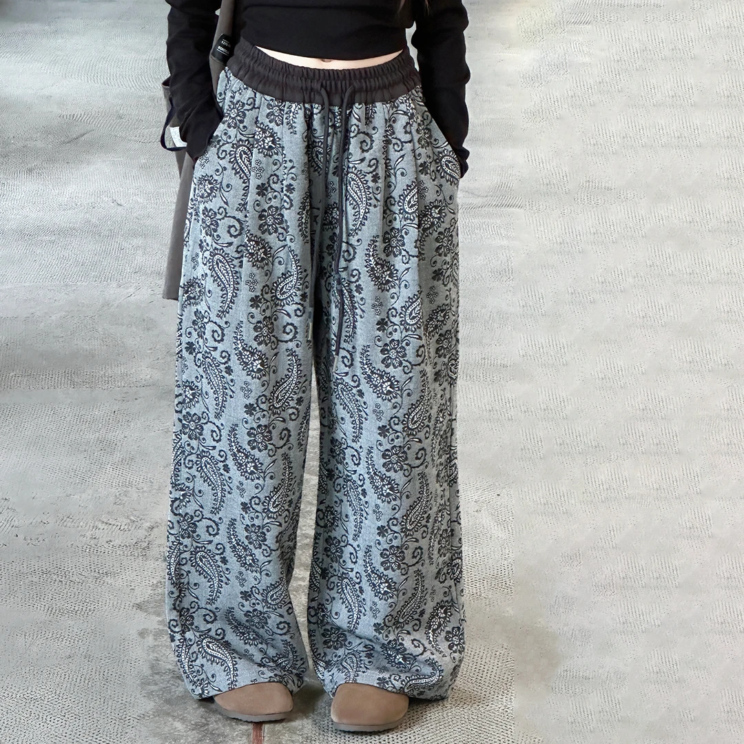 儿童秋装大女童装中国风裤子春秋款宽松运动卫裤秋季阔腿直筒裤潮