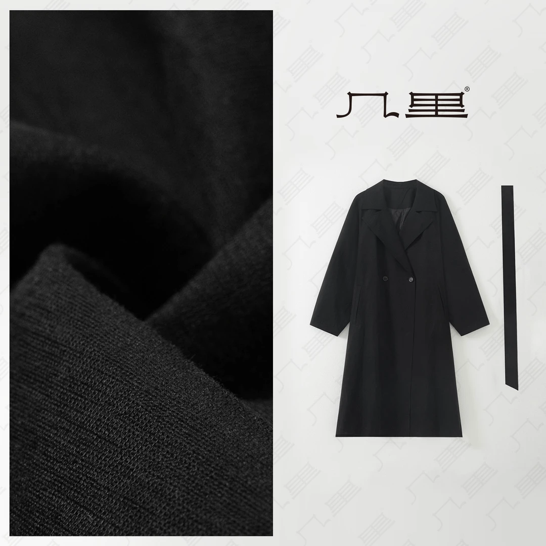 几里与麻 气质高级感双排扣长款风衣 衣长115胸围126 2082352