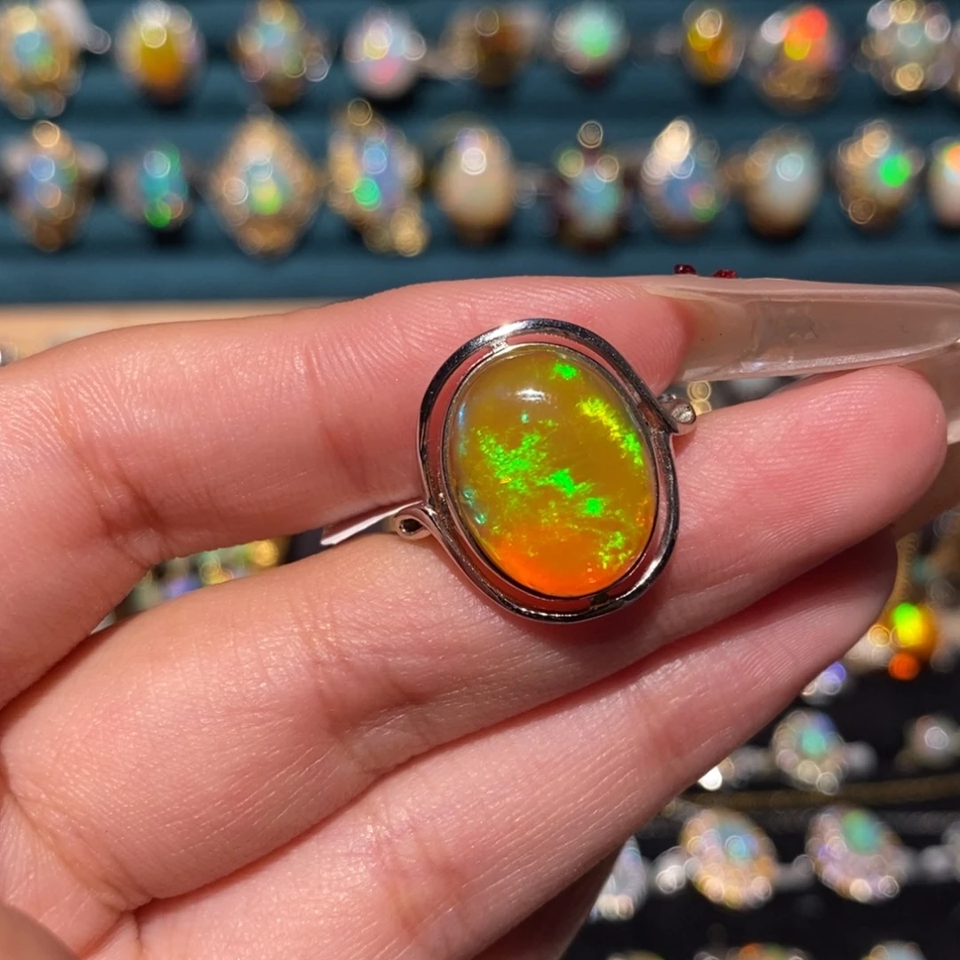 欧泊银S925镶嵌戒指