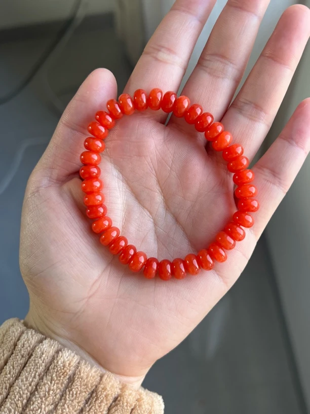 南红卡8算盘珠手链手串