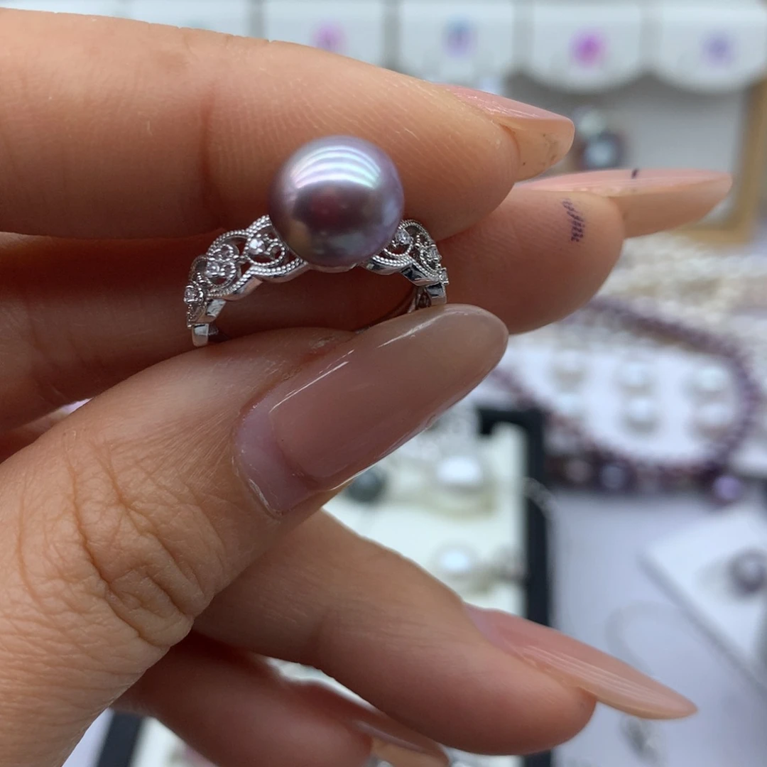 淡水珍珠戒指银S925镶嵌