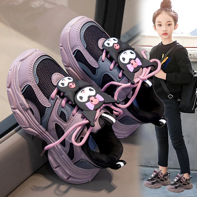 斐乐烁库洛米童鞋女童2025新款季儿童运动鞋网面透气中大童女孩老