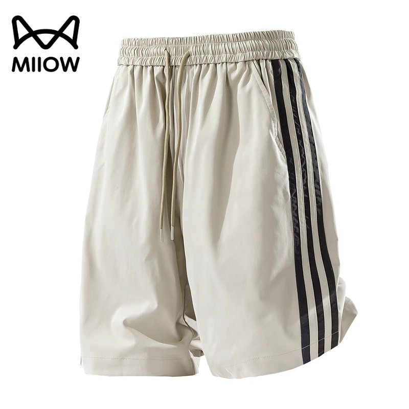 猫人冰丝速干短裤男2025新款夏季薄款裤子休闲宽松外穿运动五分裤