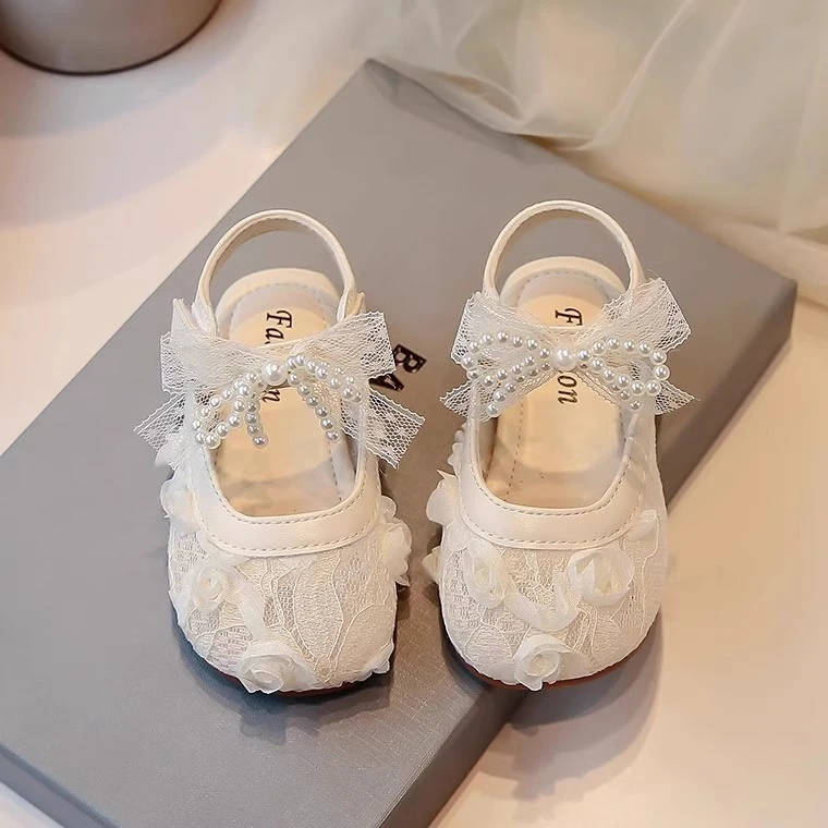 ABC女童凉鞋2025夏季花朵包头凉鞋珍珠蝴蝶结女宝宝鞋软底公主鞋