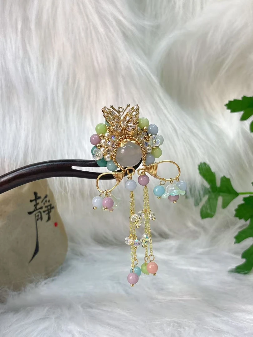 K227原创设计流苏百搭简约时尚18公分发簪