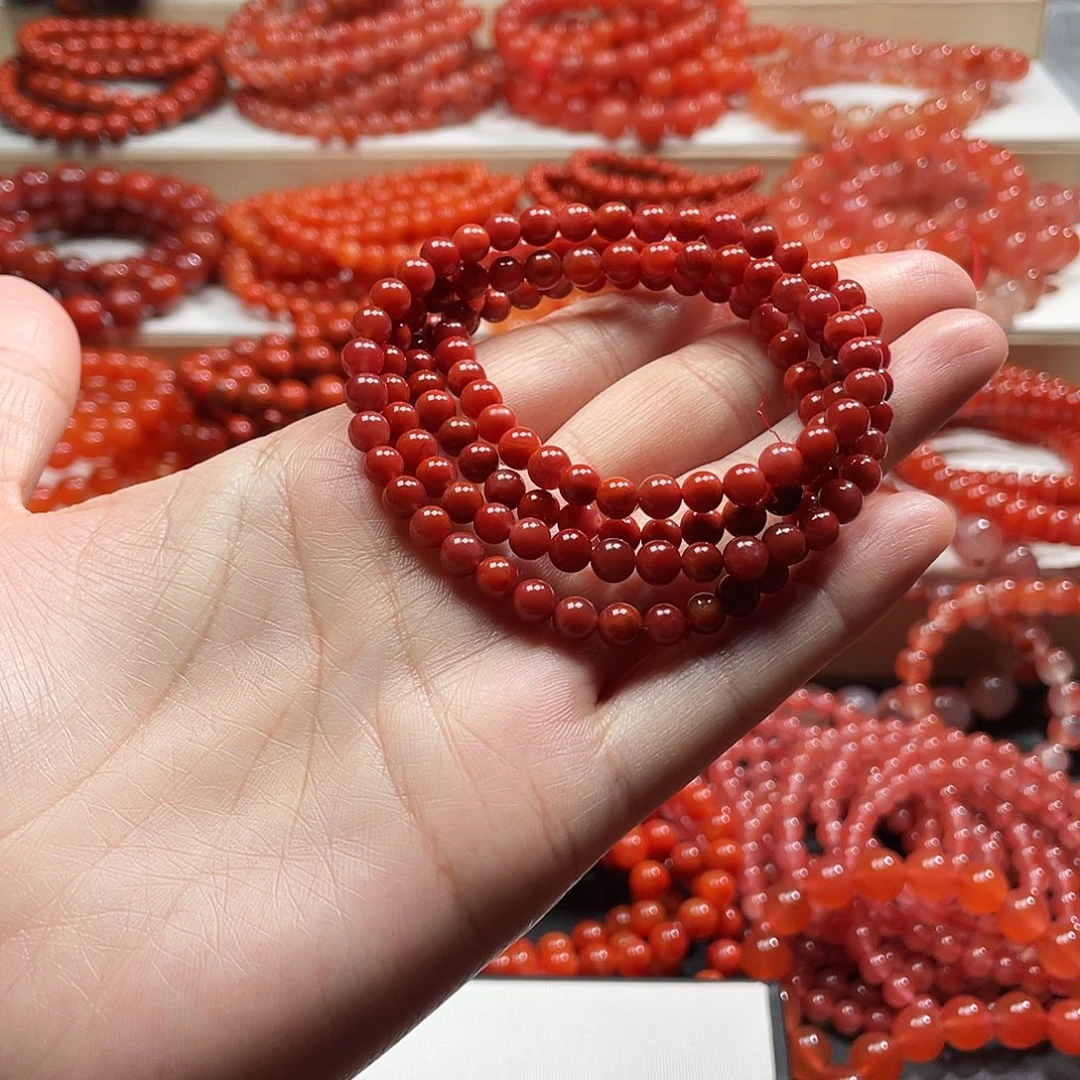 南红玛瑙未镶嵌手链