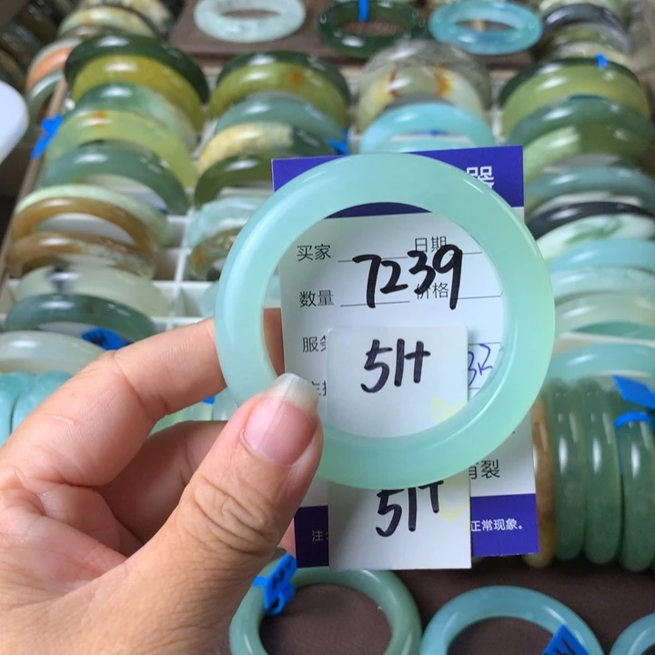 未镶嵌蛇纹石玉手镯7239