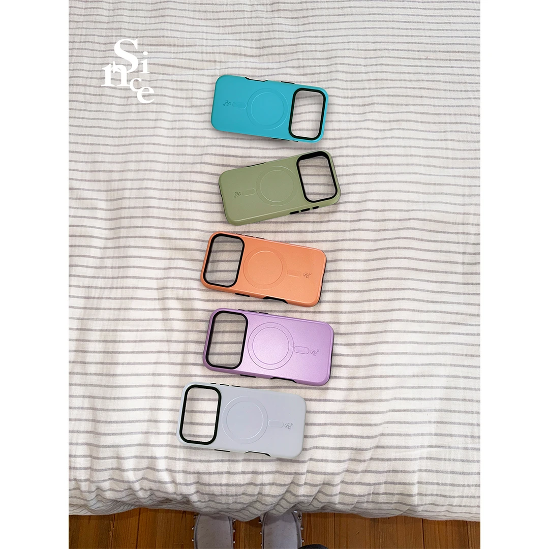 since原创纯色菲林二合一磁吸韩国进口硬壳磨砂适用iPhone手机壳