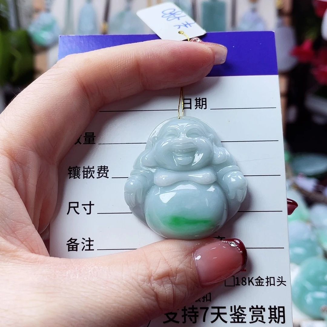 翡翠未镶嵌颈饰佛公37