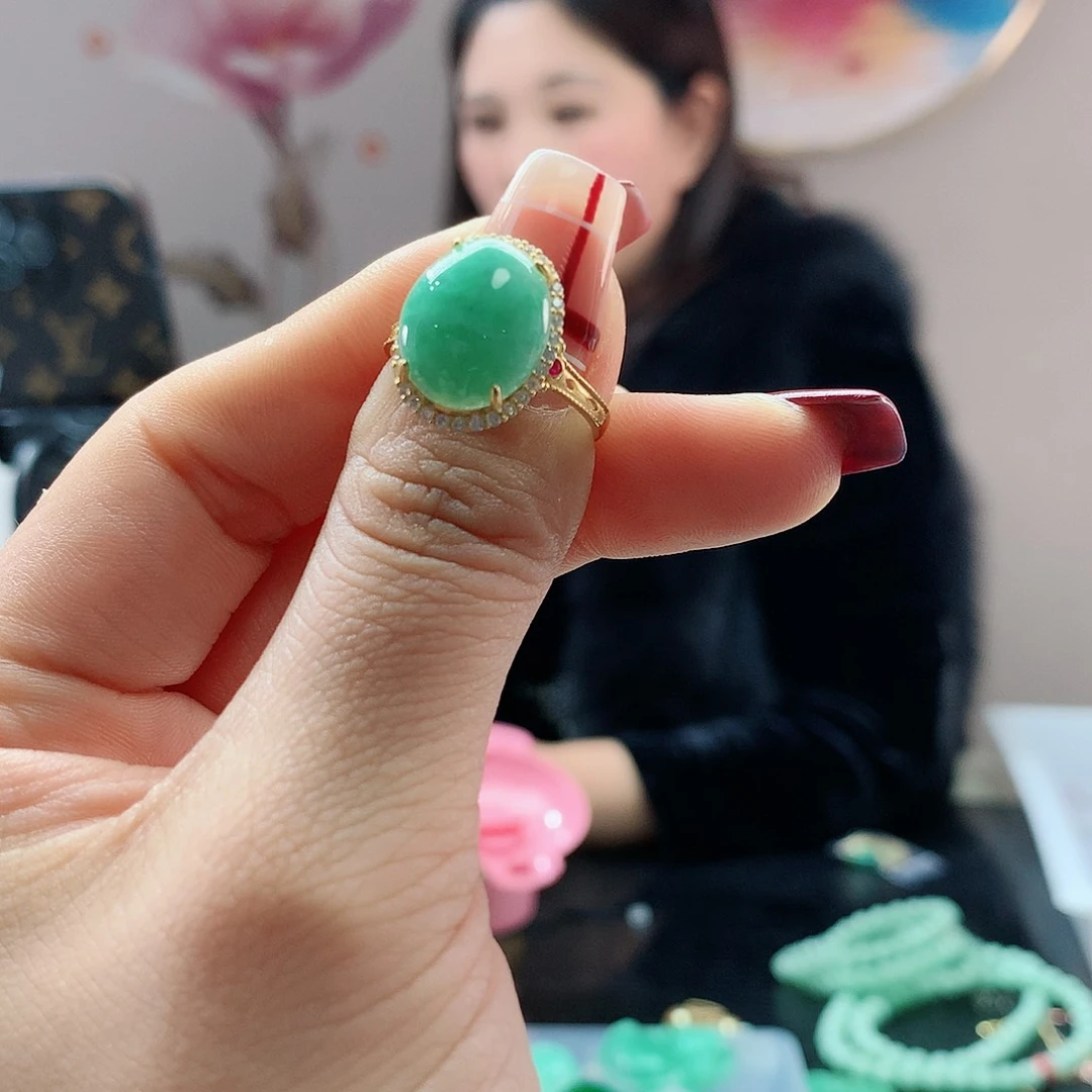 【闪购商品】翡翠戒指银S925镶嵌，