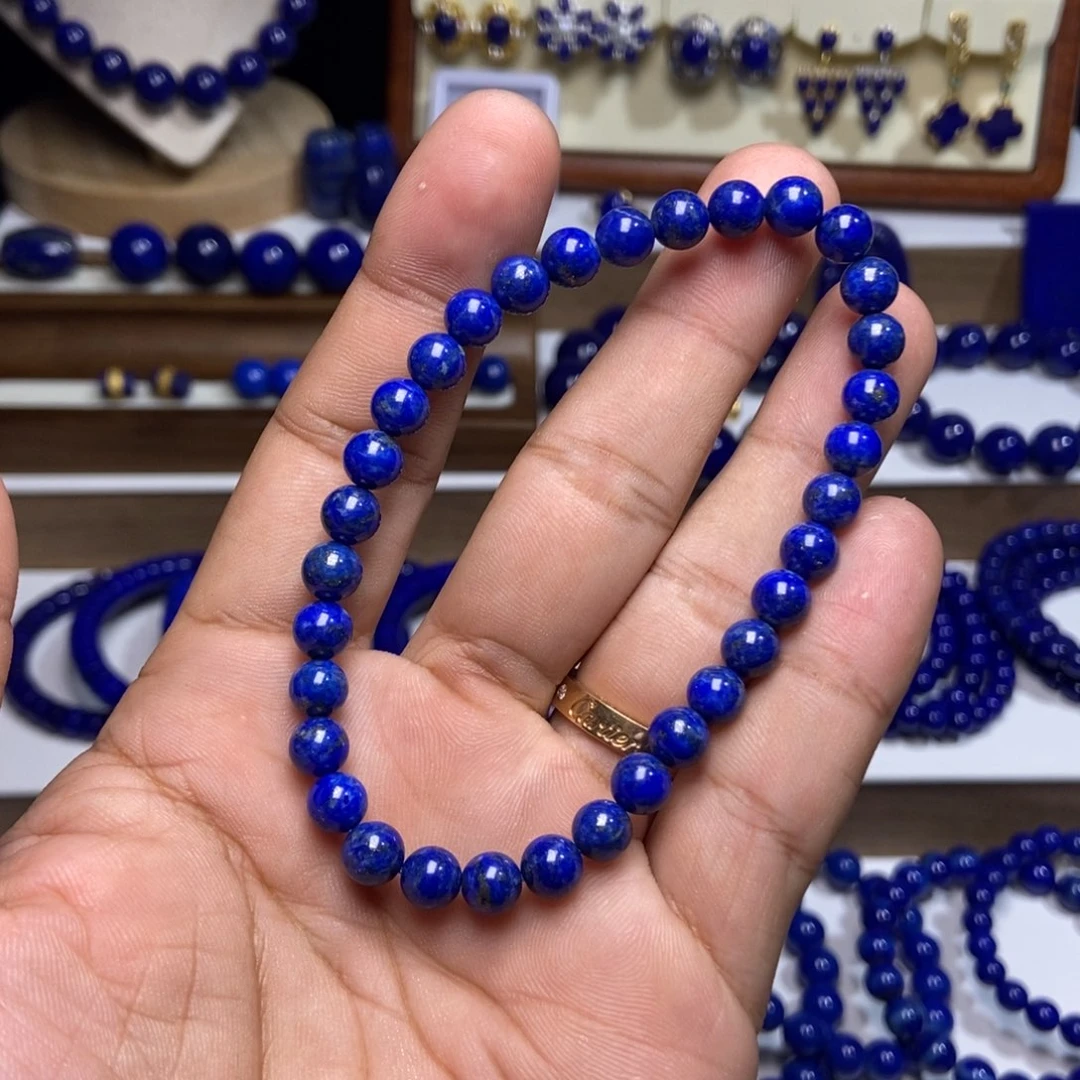 青金石未镶嵌下播福利 天然 手串6.5+