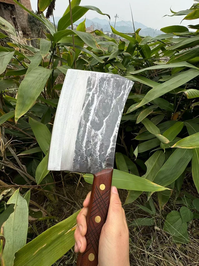 手工缎打锋利加厚斩骨斩牛羊猪骨商用家用砍骨刀缺角