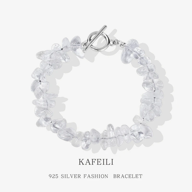 925银手链 素款手饰轻奢设计随形复古透明ins首饰拼接冷淡风