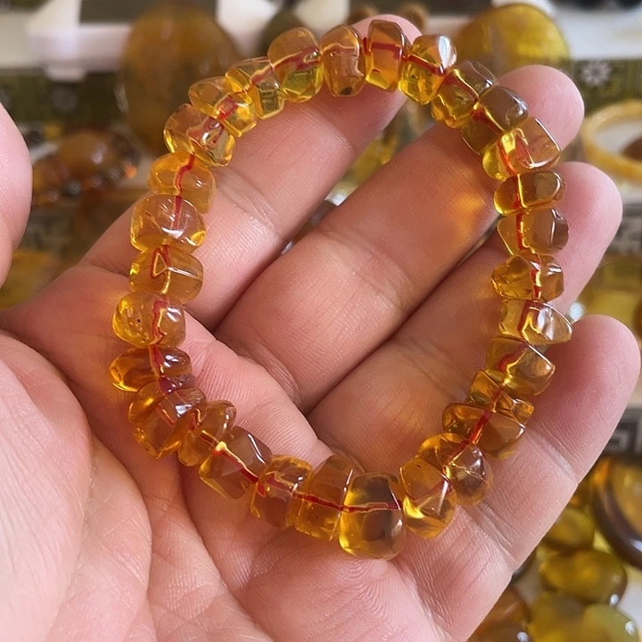 琥珀未镶嵌裸石手串