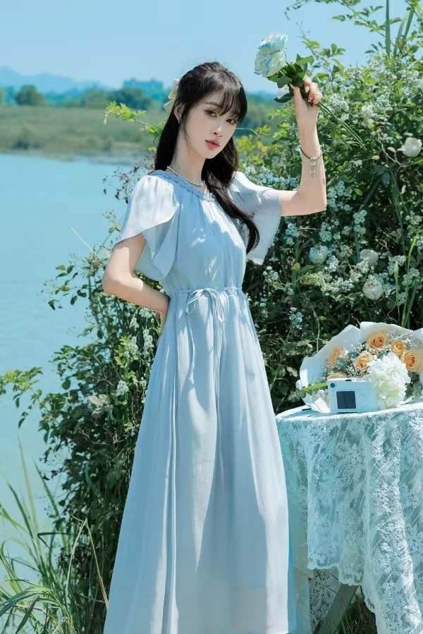 AA051-060甜美夏季学生韩系夏季连衣裙裙子初恋小众