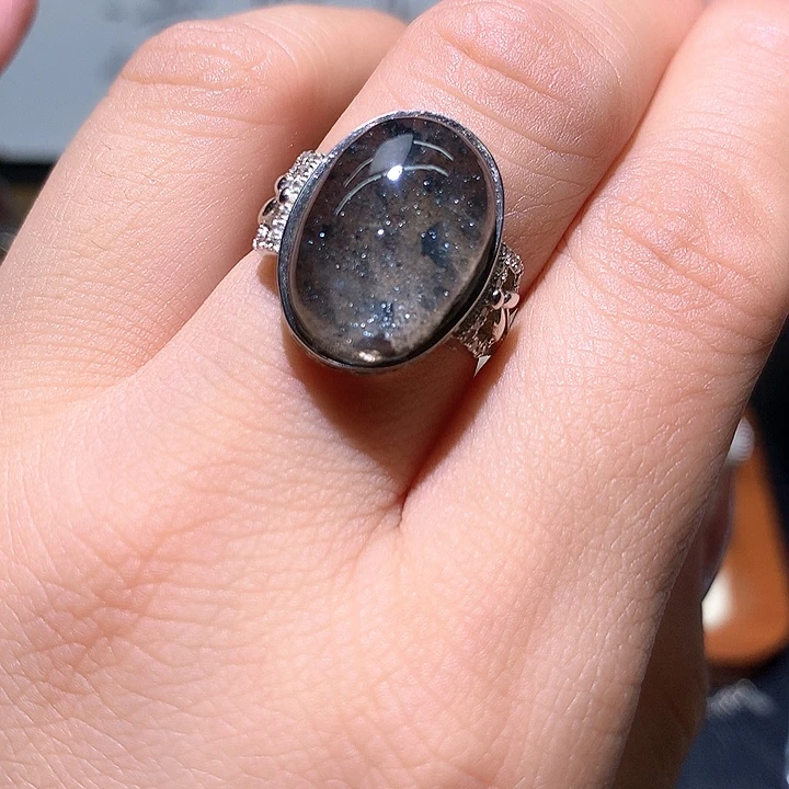 田****银S925镶嵌戒指水晶