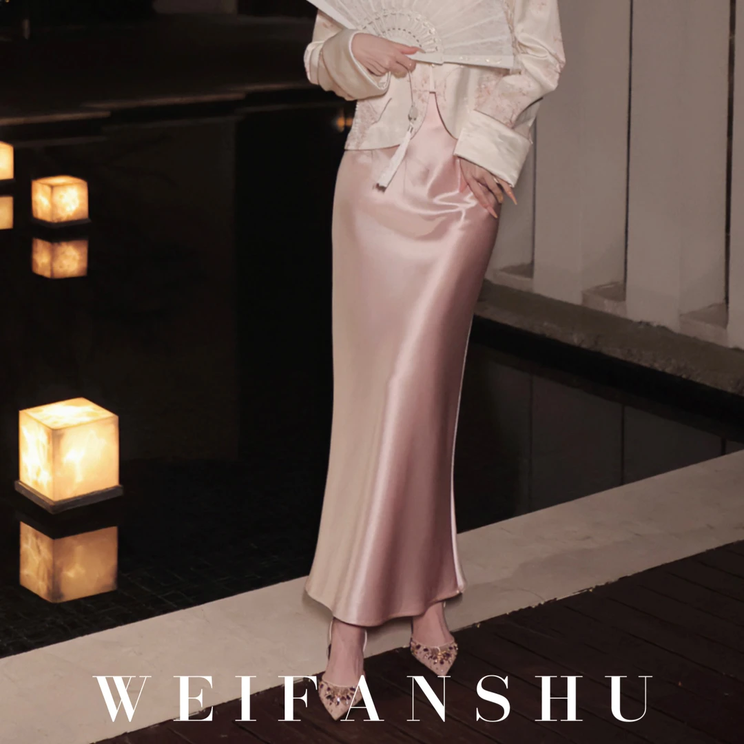 WEIFANSHU/魏凡舒【左岸巴黎】醋酸半裙