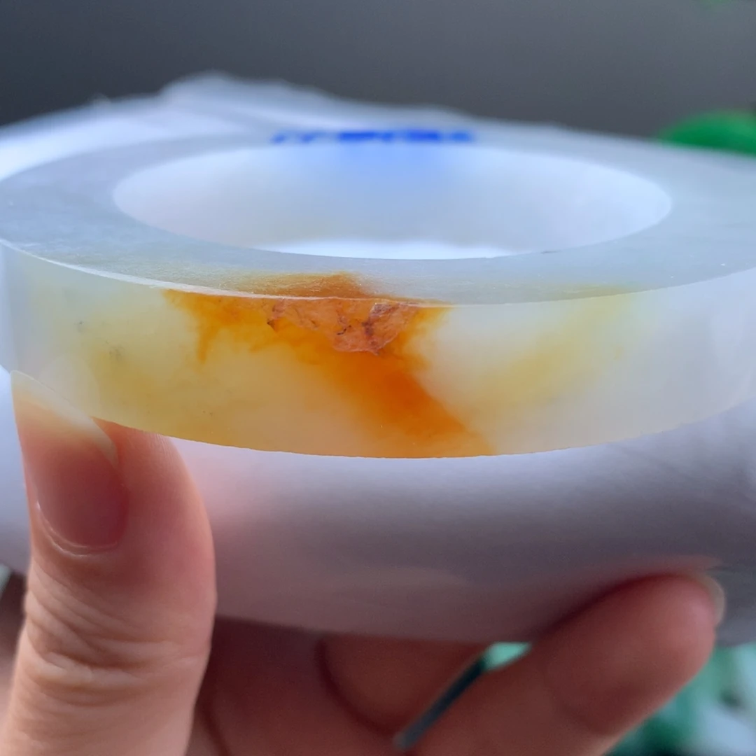 定制翡翠未镶嵌冰胶底鸡油黄53一63
