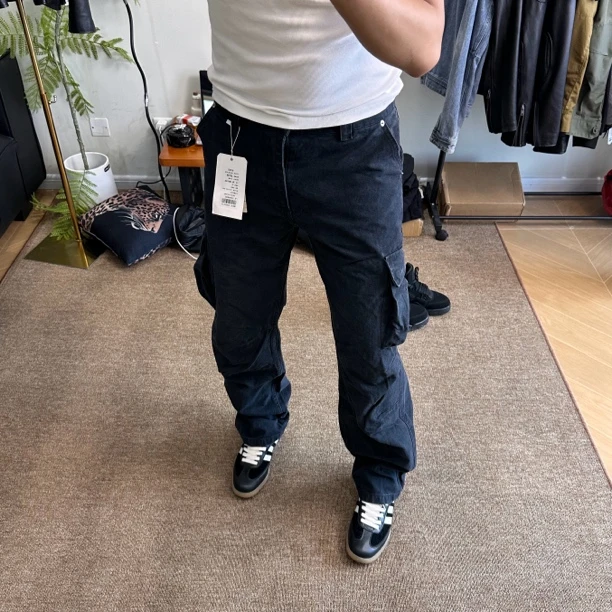 直筒裤工装裤简约风韩版休闲裤男士黑色水洗卫裤户外