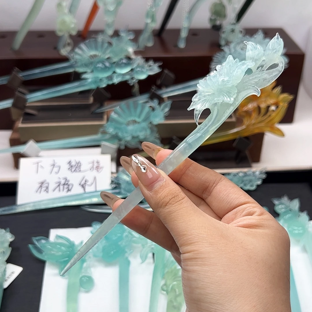 未镶嵌蛇纹石玉发饰