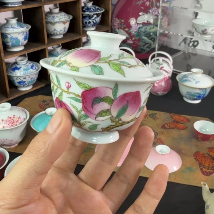 杯子质**华景德镇手工手绘盖碗