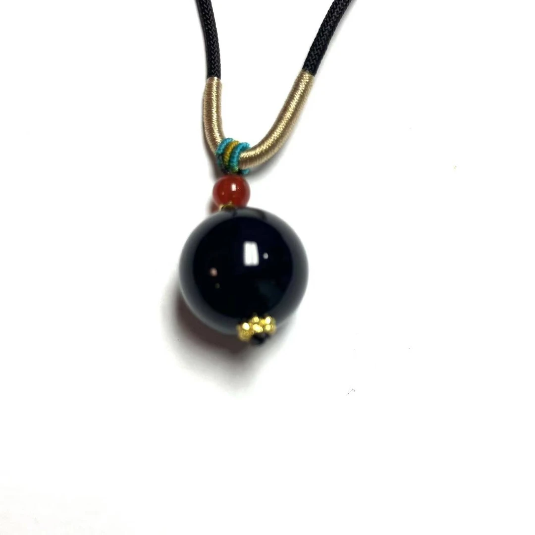 F216 皇家紫全紫俱来玛瑙吊坠 尺寸20mm