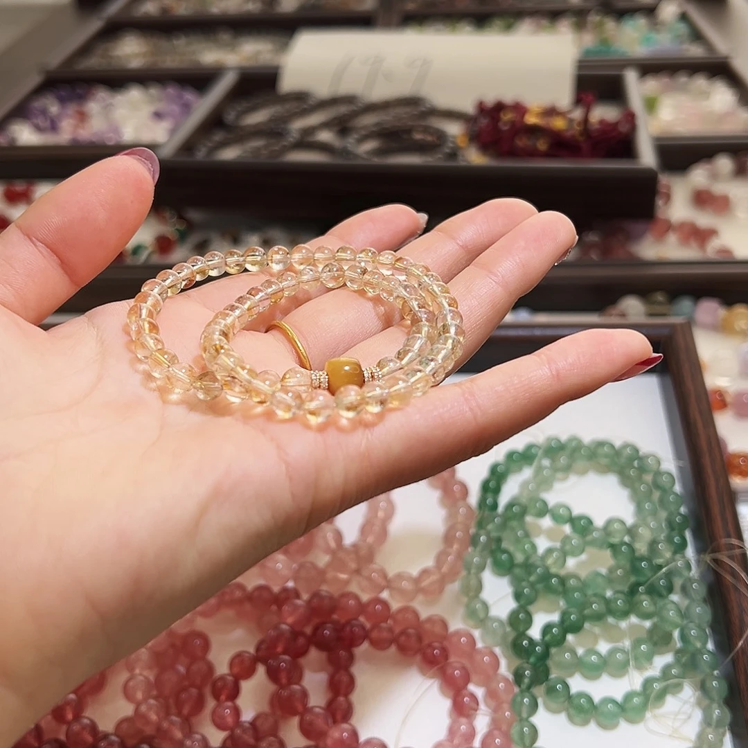 L***೨未镶嵌手链烟晶水晶