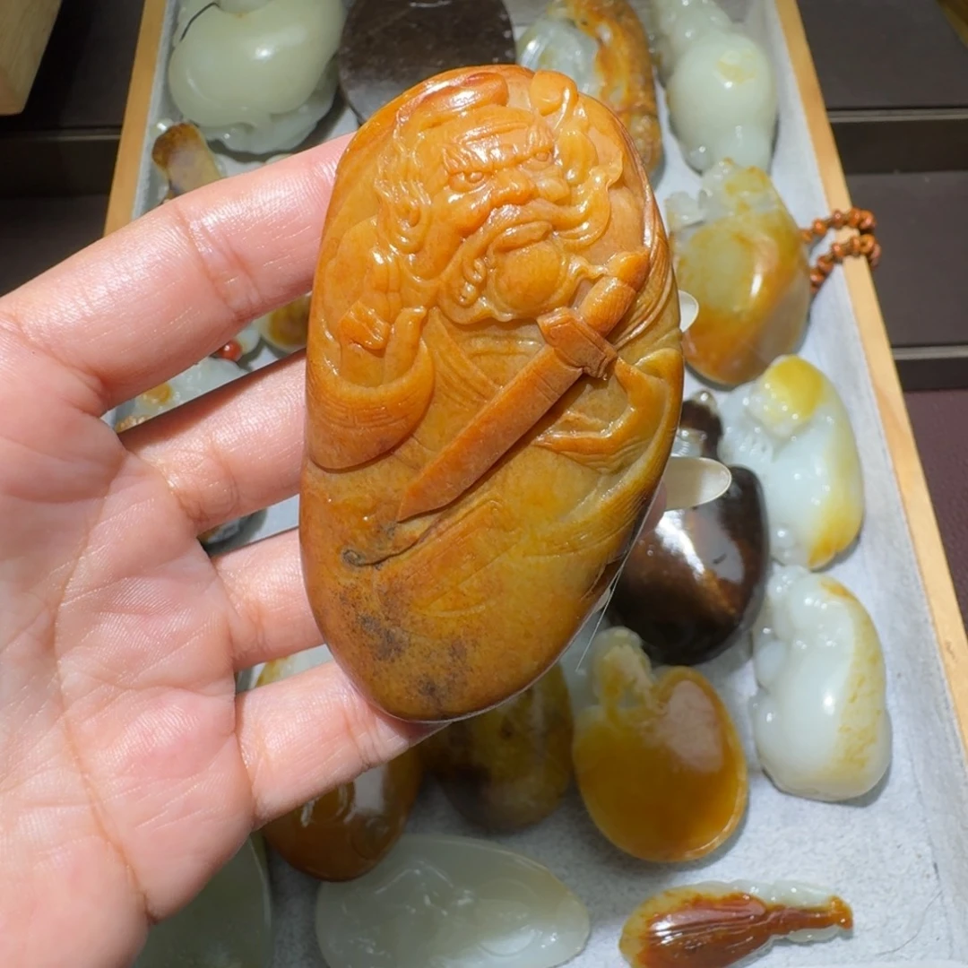 和田玉银S925镶嵌吊坠(不含链)
