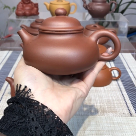 紫砂茶壶底槽清半手260cc