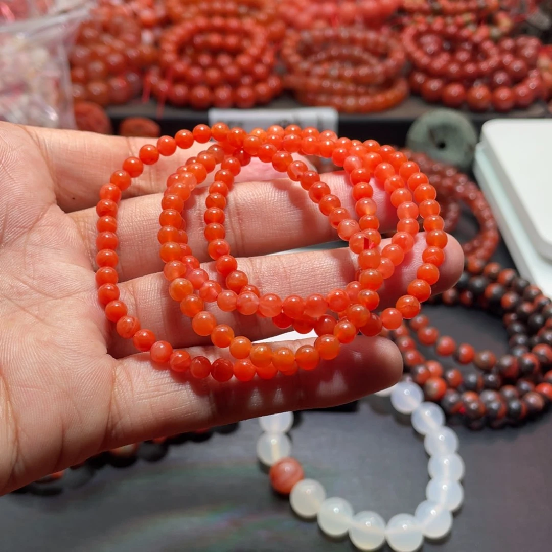 南红玛瑙手链未镶嵌