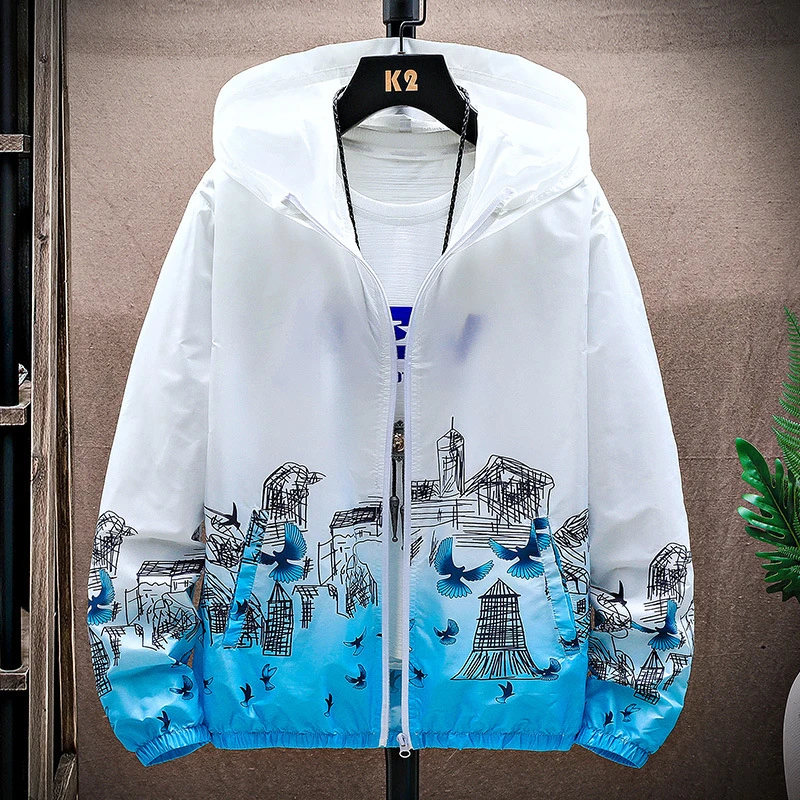 2022夏季新款防晒衣男式防晒衣韩版青少年休闲外套男士防晒衣轻薄