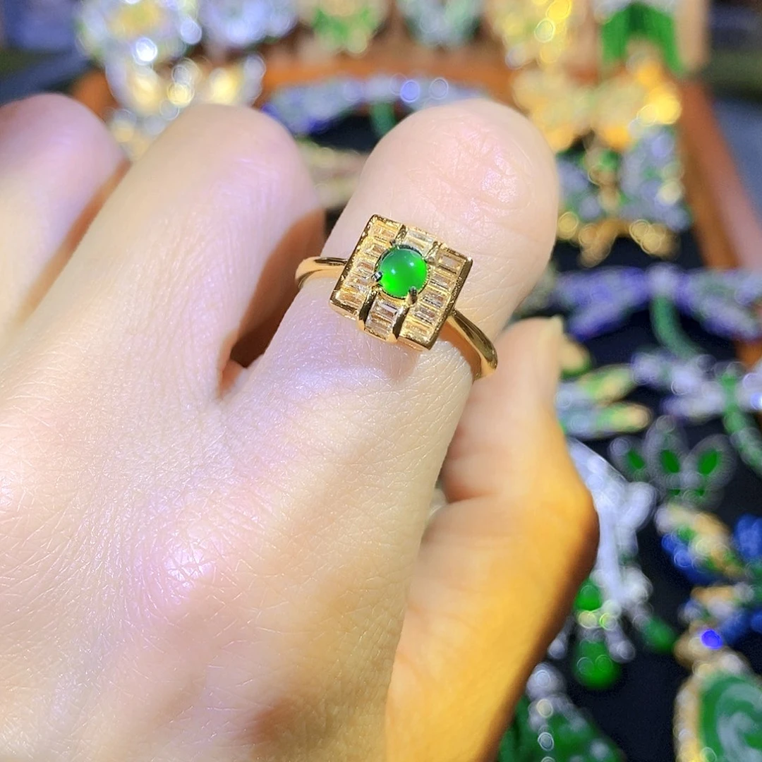 吊坠(不含链)银S925镶嵌翡翠