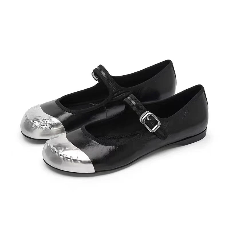 【聚新汇】953-1春秋时尚百搭真皮芭蕾舞提篮玛丽珍