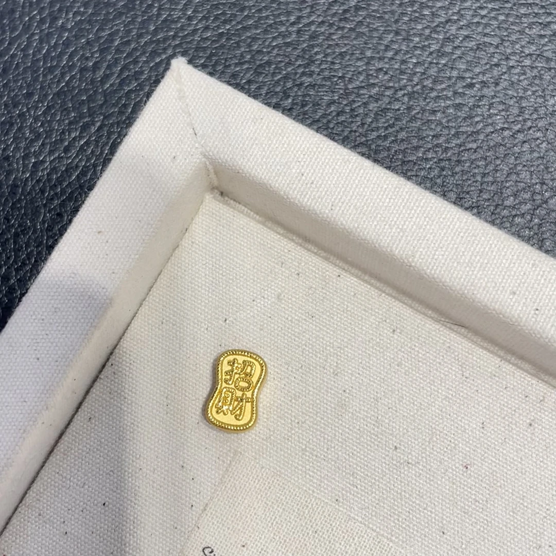 足金999招财纳福黄金编绳通孔配件时尚简约