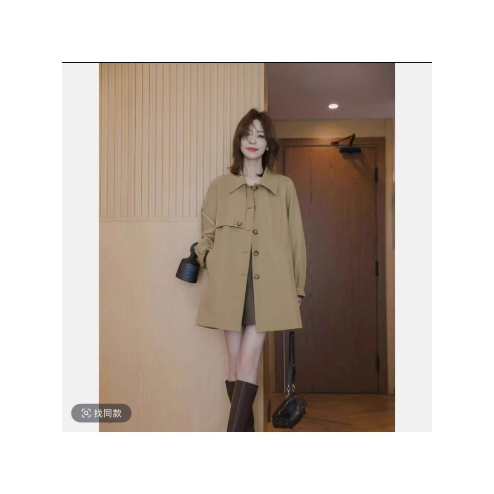 韩系英伦风衣外套女2025早秋新款网红爆款减龄设计感休闲气质大衣